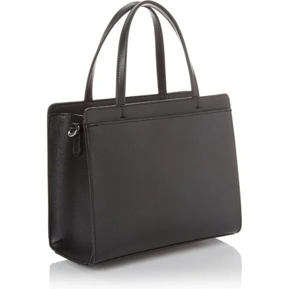 Maybelle Black Silver Solid Non-Leather Satchel 11x8x3in Stylish